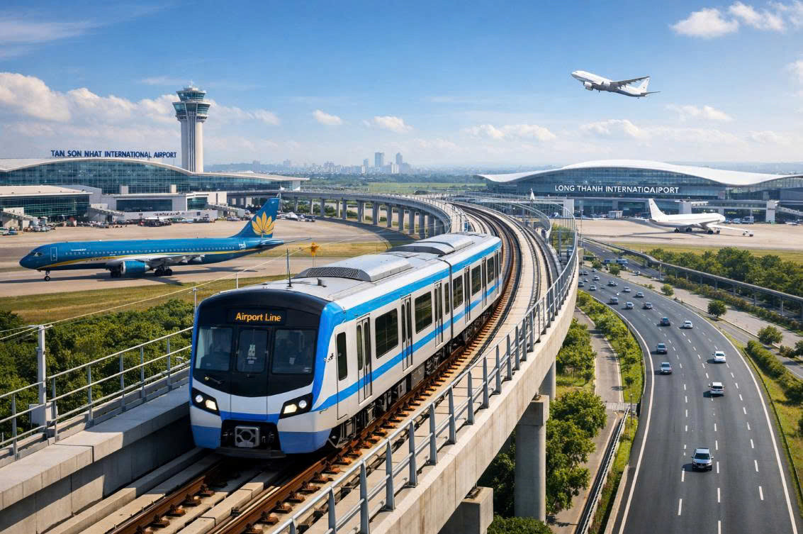 Thời gian di chuyển giữa sân bay Tân Sơn Nhất và sân bay Long Thành sẽ rút xuống còn 30 phút. Ảnh minh họa Thời gian di chuyển giữa sân bay Tân Sơn Nhất và sân bay Long Thành sẽ rút xuống còn 30 phút. Ảnh minh họa