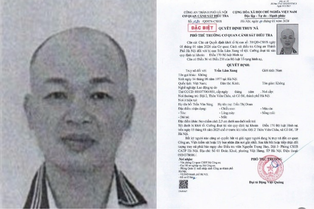 Truy nã đặc biệt Trần Lâm Xung SN 1977