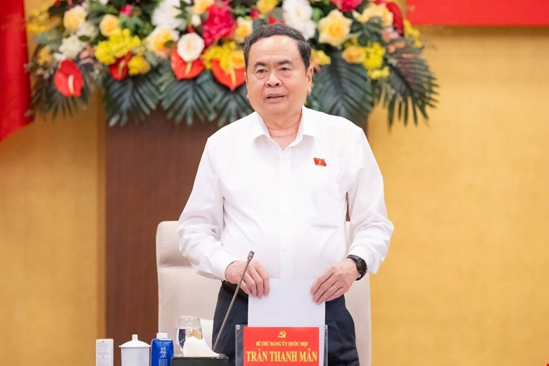 Chủ tịch Quốc hội Trần Thanh Mẫn phát biểu. Ảnh: QH 163ctqh1.jpg
