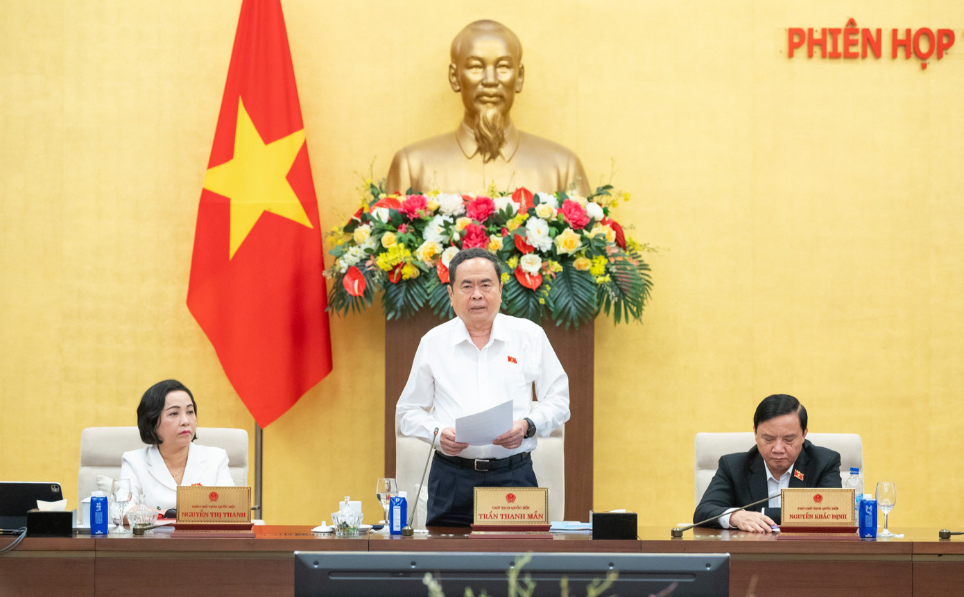 Chủ tịch Quốc hội Trần Thanh Mẫn phát biểu bế mạc. Ảnh: Phạm Thắng 193tv.jpg