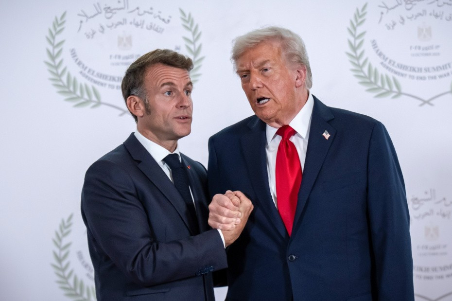 Tổng thống Pháp Emmanuel Macron và Tổng thống Mỹ Donald Trump. Ảnh: Global Look Press. trump.jpg