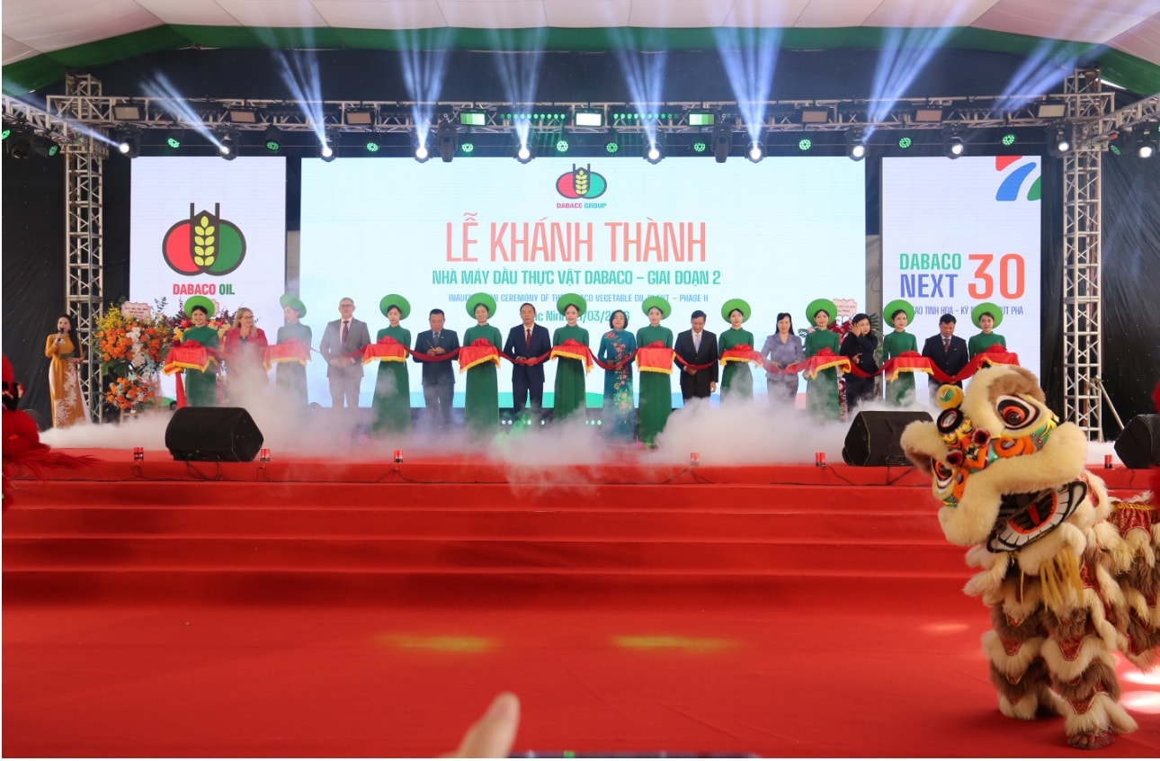 Dabaco (DBC) khánh thành nhà máy dầu thực vật 3.000 tỷ đồng, nâng công suất lên 1.500 tấn/ngày