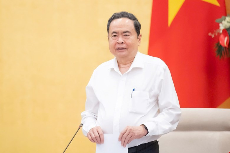 Chủ tịch Quốc hội Trần Thanh Mẫn phát biểu tại cuộc họp. Ảnh: QH 263ctqh.jpg