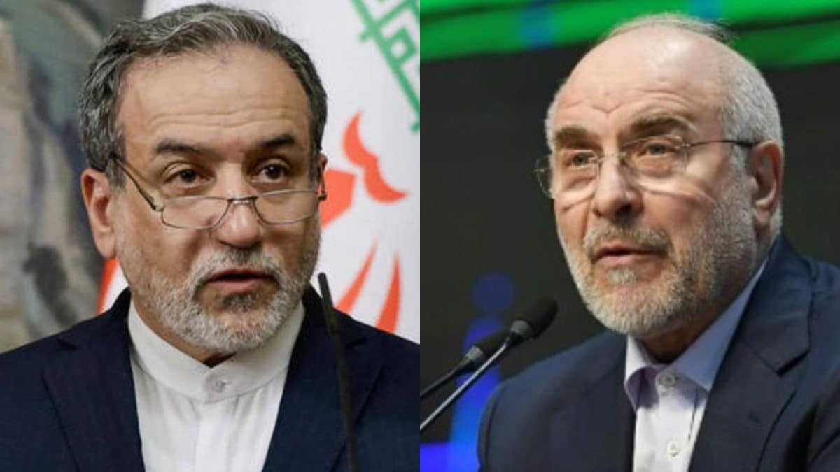 Ngoại trưởng Iran Abbas Araghchi và Chủ tịch Quốc hội Mohammad Bagher Ghalibaf. (Ảnh: News18) image-1774508597311.jpg