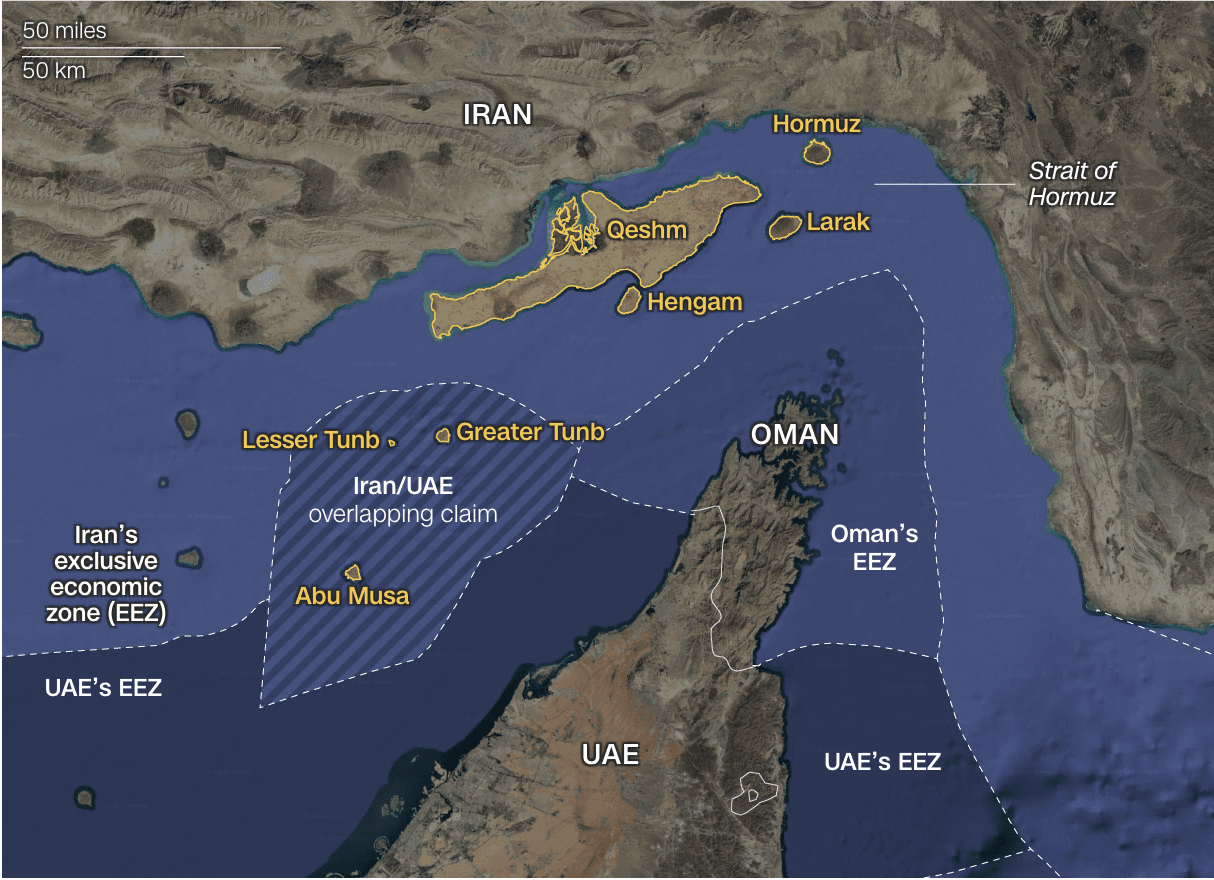 Bảy hòn đảo xung quanh eo biển Hormuz đóng vai trò then chốt trong việc kiểm soát giao thông hàng hải. Ảnh: CNN anh-man-hinh-2026-03-28-luc-153230.png