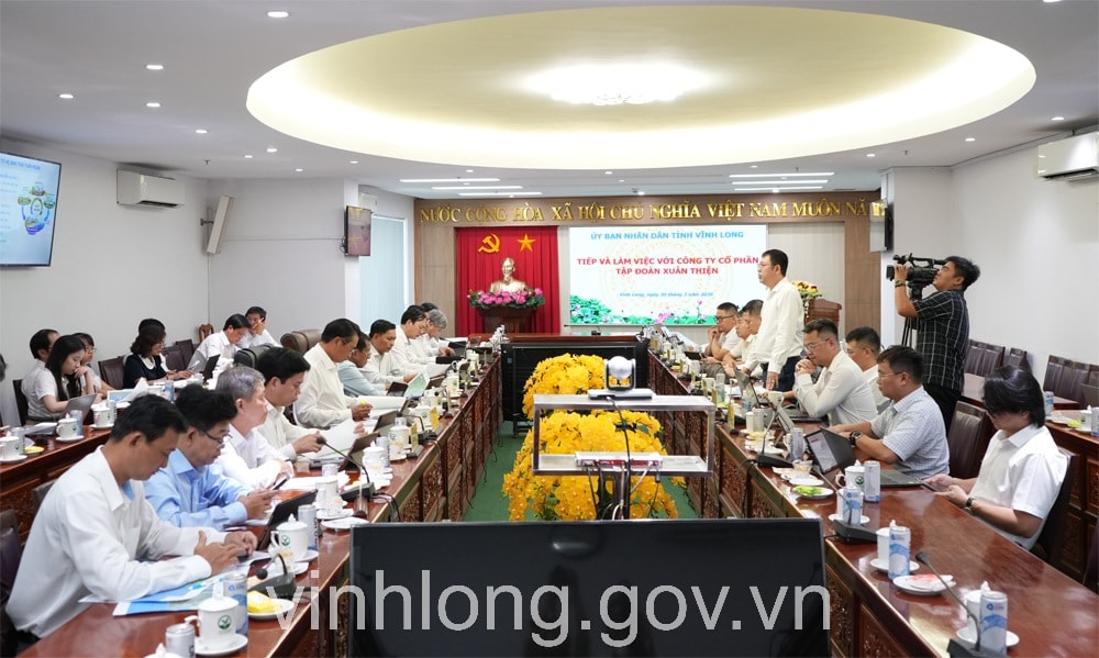 Hình ảnh tại buổi làm việc. Nguồn ảnh: UBND tỉnh Vĩnh Long