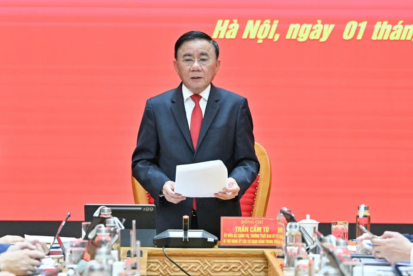 Thường trực Ban Bí thư Trần Cẩm Tú. Ảnh: PV. Bộ Chính trị, Ban Bí thư yêu cầu kịp thời kiện toàn tổ chức bộ máy, bố trí cán bộ phù hợp sau bầu cử - Ảnh 1.