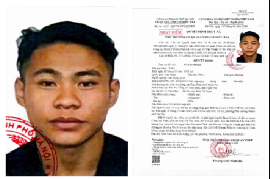Truy nã Vi Văn Thuận sinh năm 2000