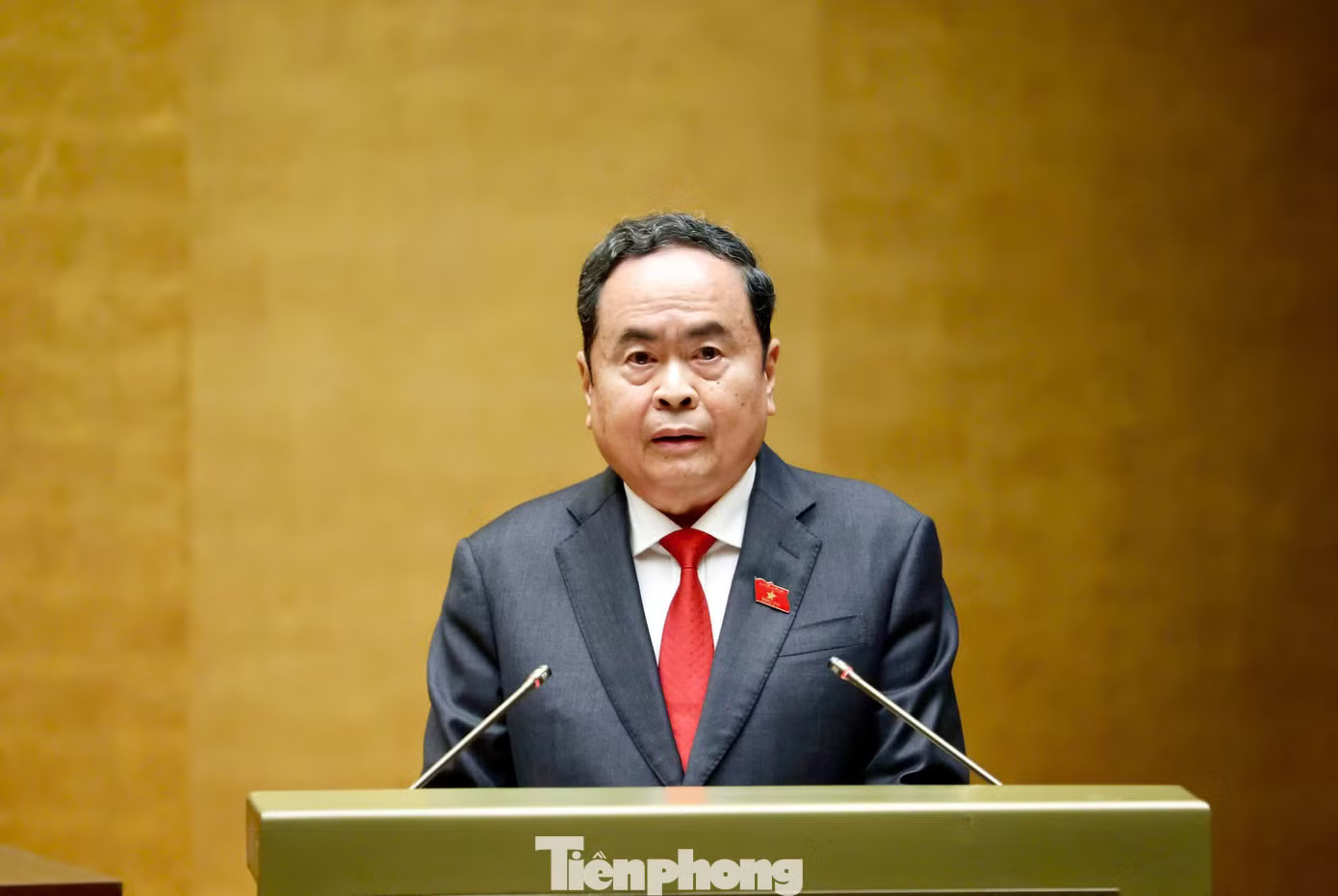 Chủ tịch Quốc hội Trần Thanh Mẫn phát biểu nhậm chức. Ảnh: Như Ý. Chủ tịch Quốc hội: Nói đi đôi với làm, làm ngay, làm đúng, làm hiệu quả, làm đến cùng - Ảnh 3.