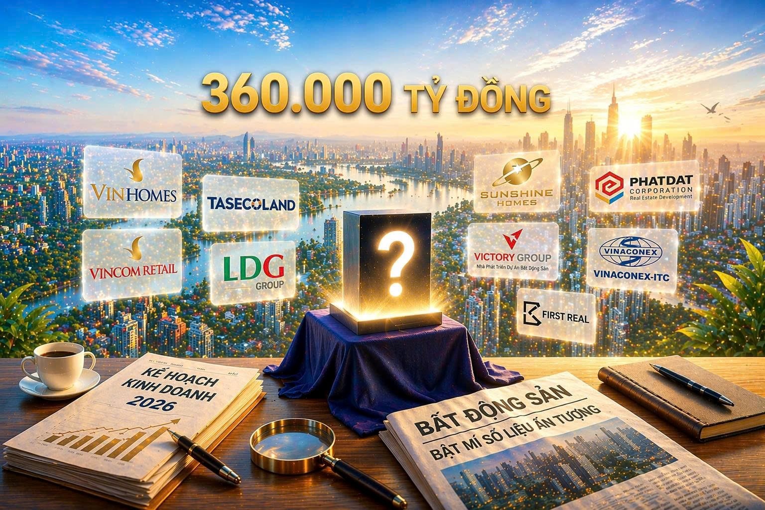 34 công ty BĐS niêm yết đặt mục tiêu doanh thu vượt 360.000 tỷ đồng: Riêng 5 'ông lớn' chiếm lĩnh gần 90%