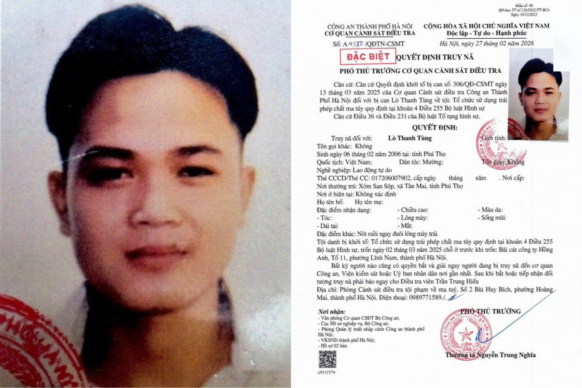 Truy nã đặc biệt Lò Thanh Tùng sinh năm 2006