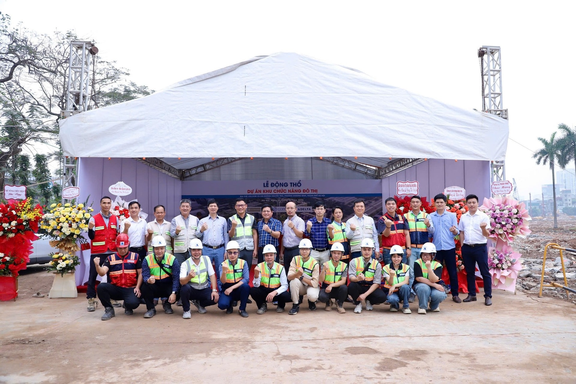 Hình ảnh lễ động thổ. Nguồn ảnh: Delta Group Hình ảnh lễ động thổ. Nguồn ảnh: Delta Group