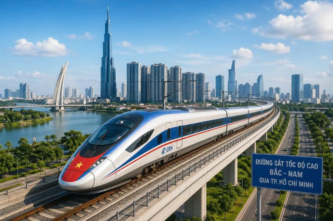Đường sắt tốc độ cao Bắc - Nam qua TP. HCM. Ảnh minh họa Đường sắt tốc độ cao Bắc - Nam qua TP. HCM. Ảnh minh họa