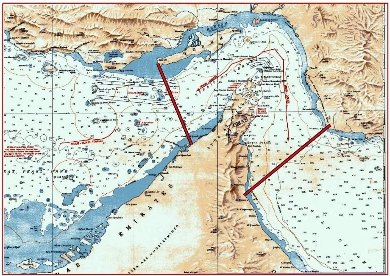Lực lượng Vệ binh Cách mạng Iran (IRGC) công bố bản đồ vùng kiểm soát hàng hải mới bao trùm eo biển Hormuz. Iran công bố vùng kiểm soát mới ở eo biển Hormuz - Ảnh 1.