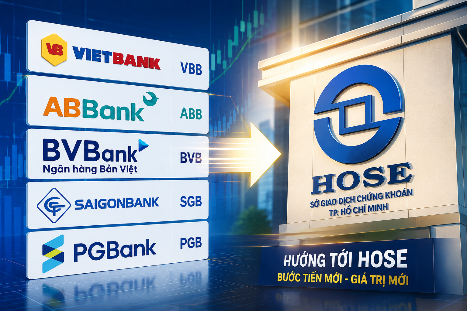 Sau nhiều năm trì hoãn, loạt ngân hàng tăng tốc kế hoạch niêm yết HoSE