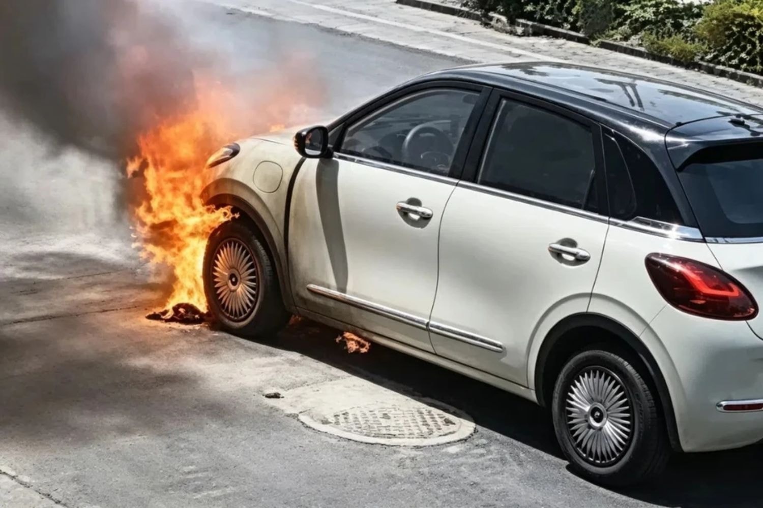Chiếc xe điện hatchback đắt khách bất ngờ bốc cháy khi đang đỗ xe dù không cắm sạc