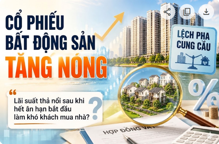 Cổ phiếu bất động sản tăng mạnh, CTCK cảnh báo áp lực 'lãi suất thả nổi'