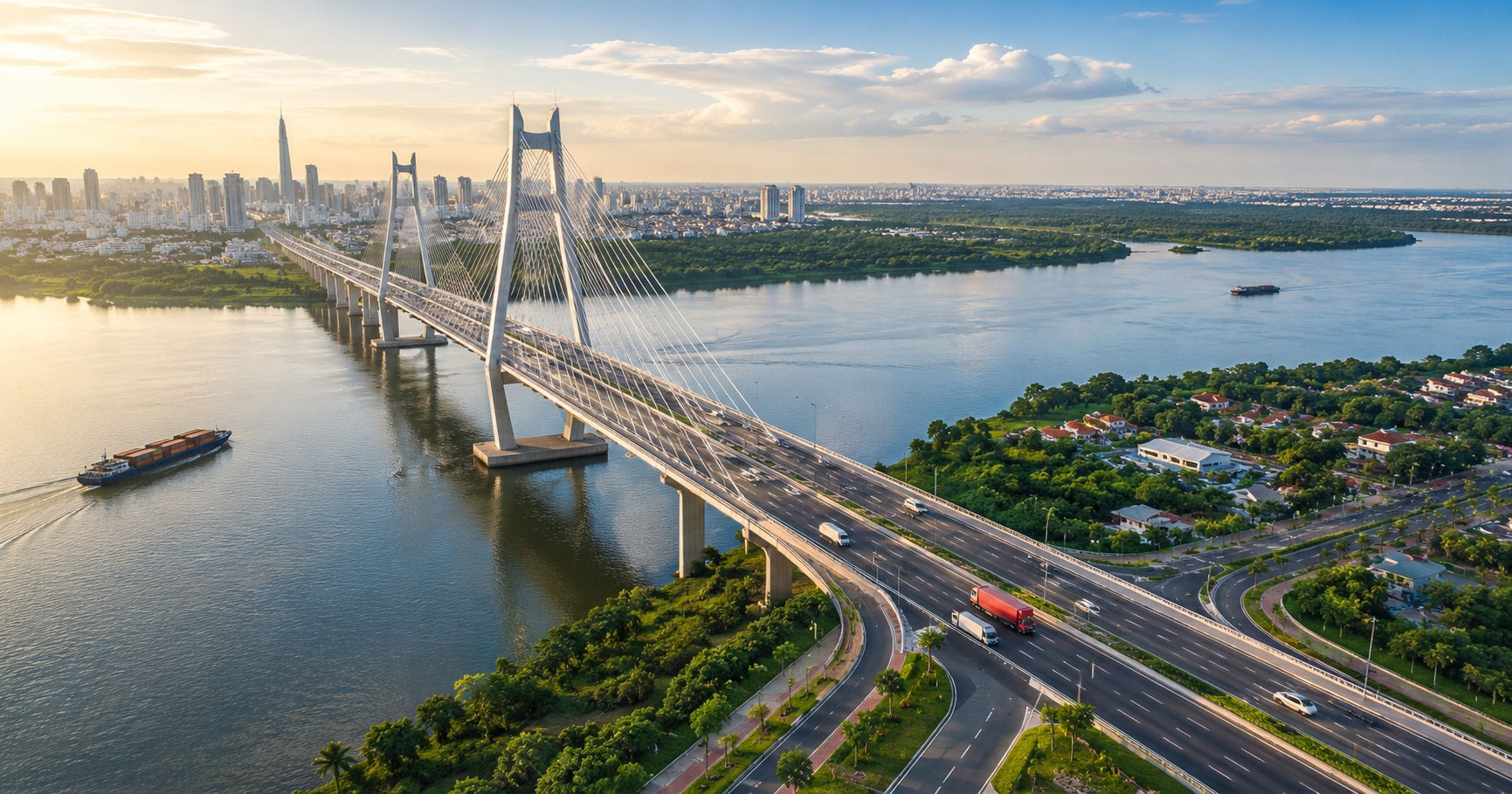 Sắp có cầu 6 làn xe kết nối TP trực thuộc Trung ương trẻ nhất Việt Nam với siêu đô thị giàu có nhất cả nước- Ảnh 2.