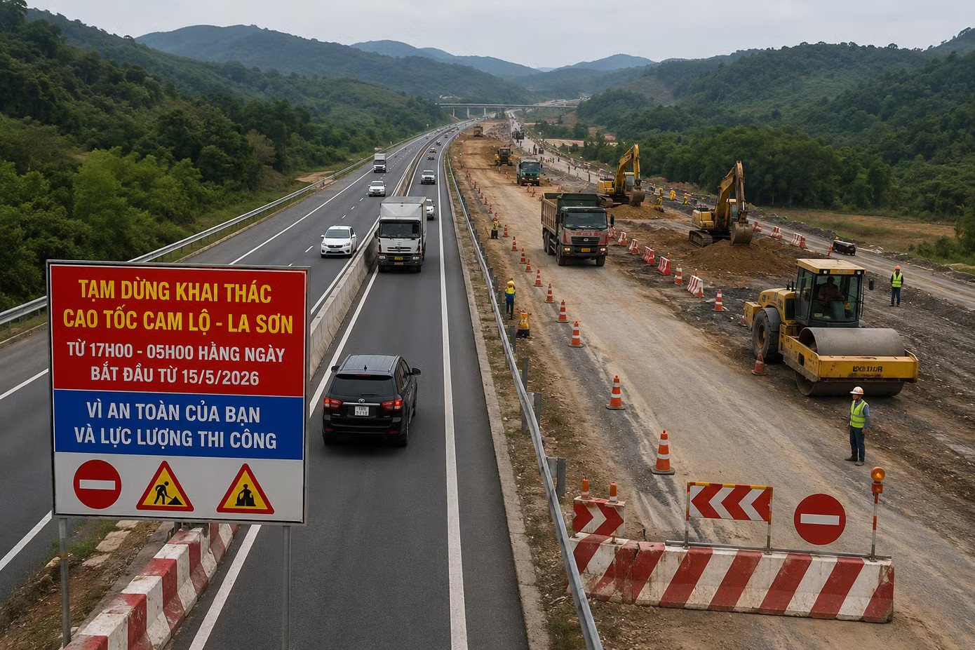 Đề xuất tạm đóng cao tốc Cam Lộ - La Sơn vào ban đêm - Ảnh 2.