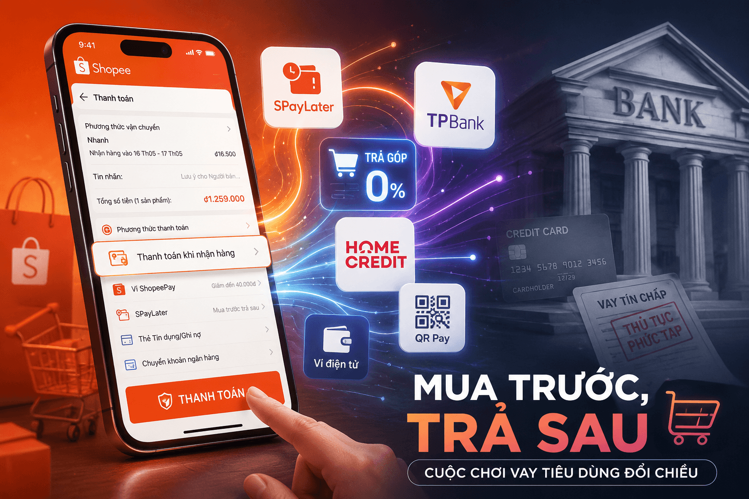 Shopee bắt tay TPBank, Tiki hợp tác Home Credit nhắm tới ‘miếng bánh’ tỷ USD mà ngân hàng chưa thống trị