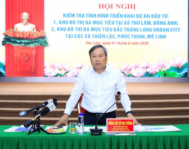 Chủ tịch UBND TP. Hà Nội Vũ Đại Thắng phát biểu tại buổi làm việc. Ảnh: VGP/TC Chủ tịch UBND TP. Hà Nội Vũ Đại Thắng phát biểu tại buổi làm việc. Ảnh: VGP/TC