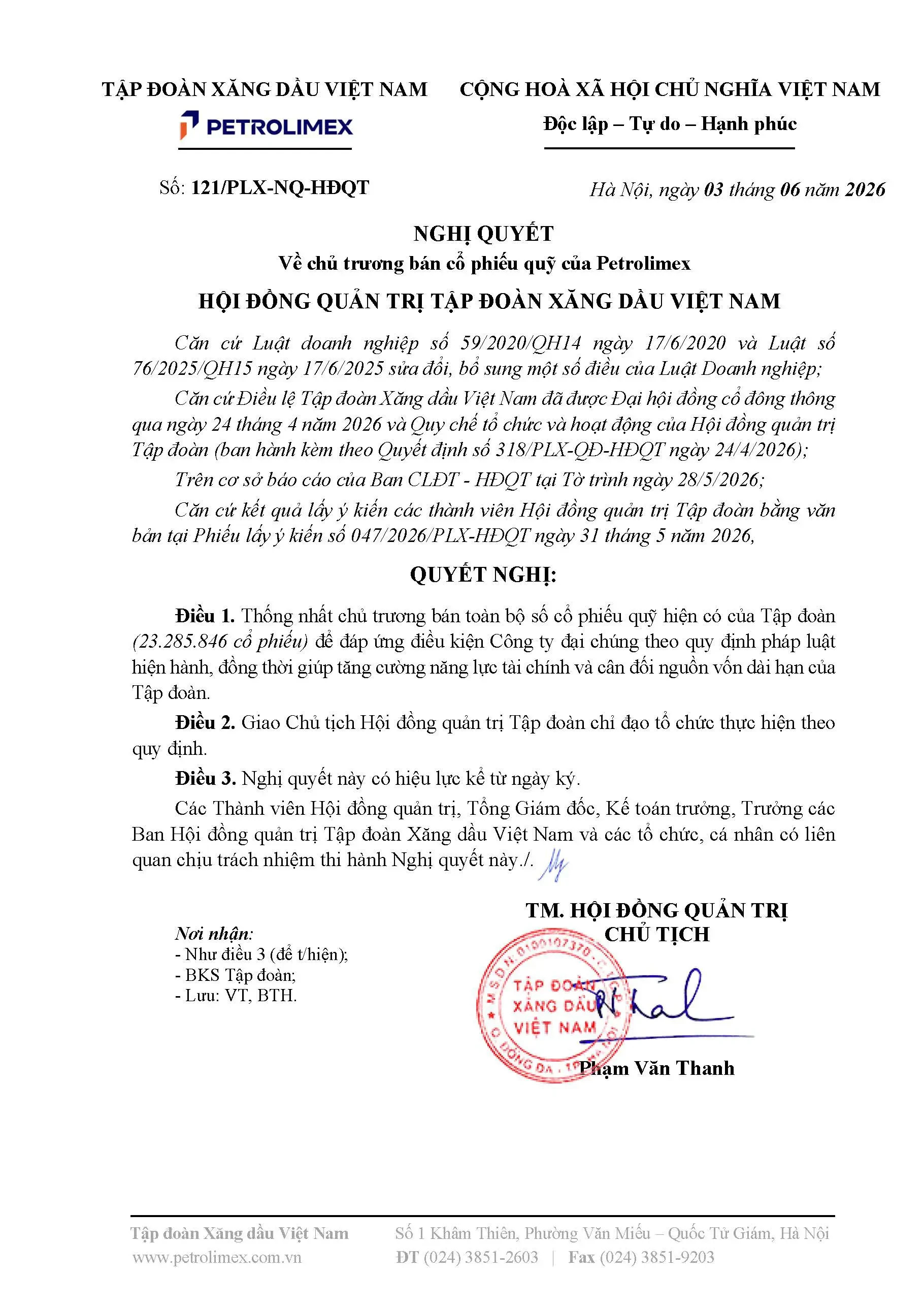 Petrolimex (PLX) muốn bán sạch cổ phiếu quỹ - Ảnh 1.