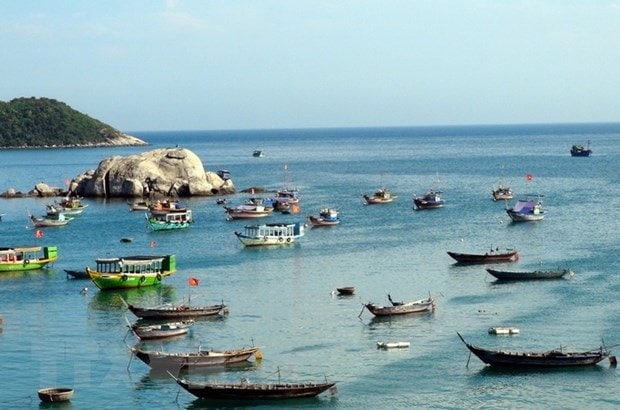 Bến thuyền khu làng chài tại Cù lao Chàm. (Nguồn- TTXVN) 