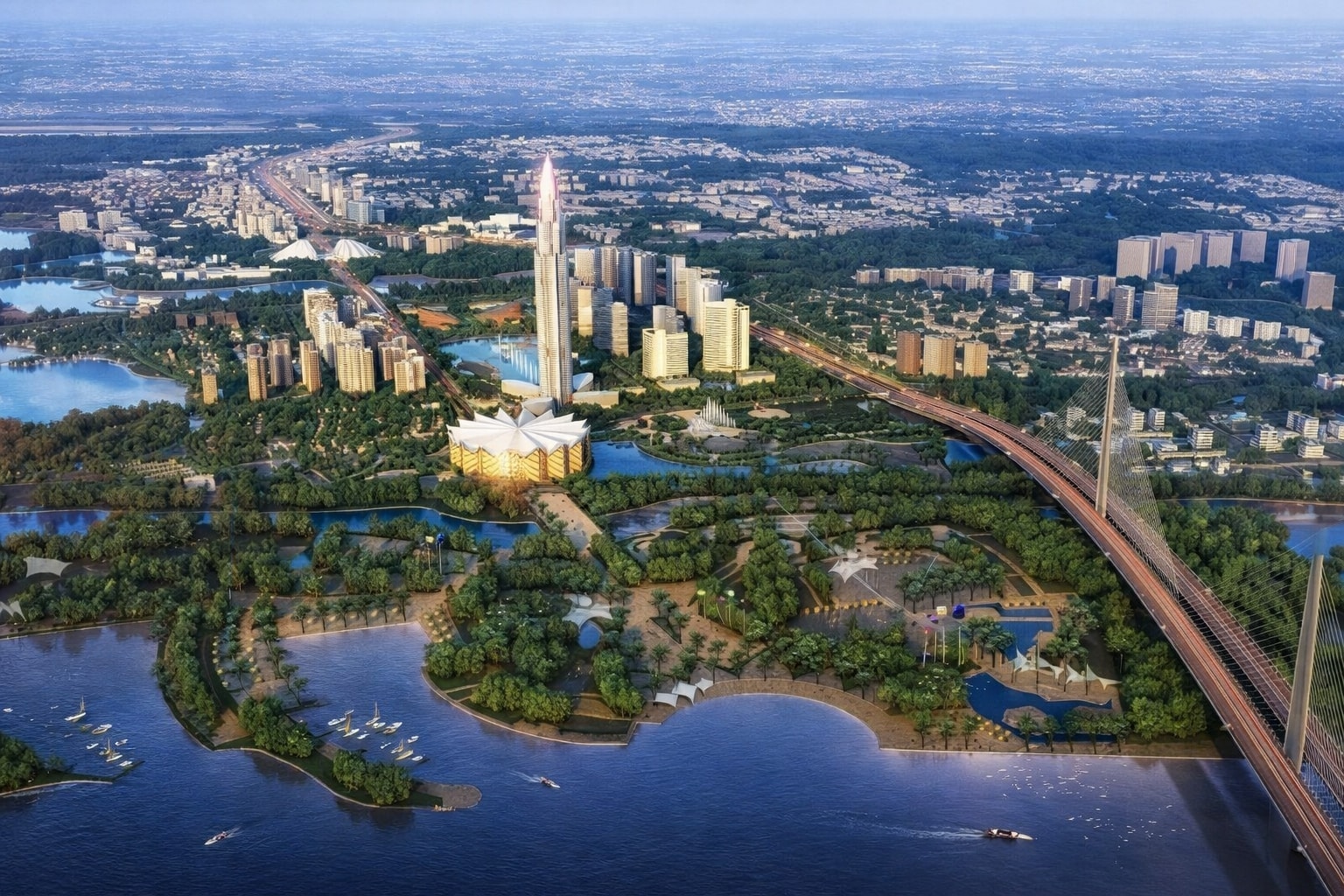 Việt Nam sắp có tháp chọc trời 108 tầng: Biểu tượng của siêu dự án 4,2 tỷ USD ngay sát sườn cầu dây văng thép lớn nhất cả nước- Ảnh 2.