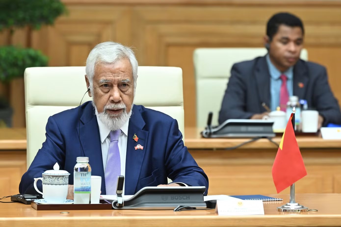Thủ tướng Timor Leste tại cuộc hội đàm. Ảnh: Như Ý Thủ tướng Lê Minh Hưng chủ trì lễ đón chính thức Thủ tướng Timor Leste - Ảnh 5.