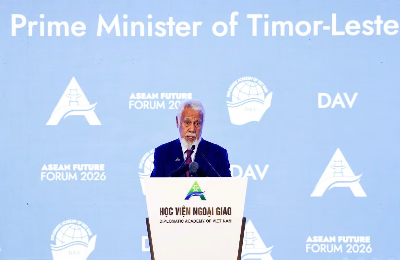 Thủ tướng Timor Leste phát biểu tại Diễn đàn. Ảnh: Như Ý Thế giới ngày càng phân mảnh, ASEAN đứng trước bước ngoặt quan trọng - Ảnh 7.