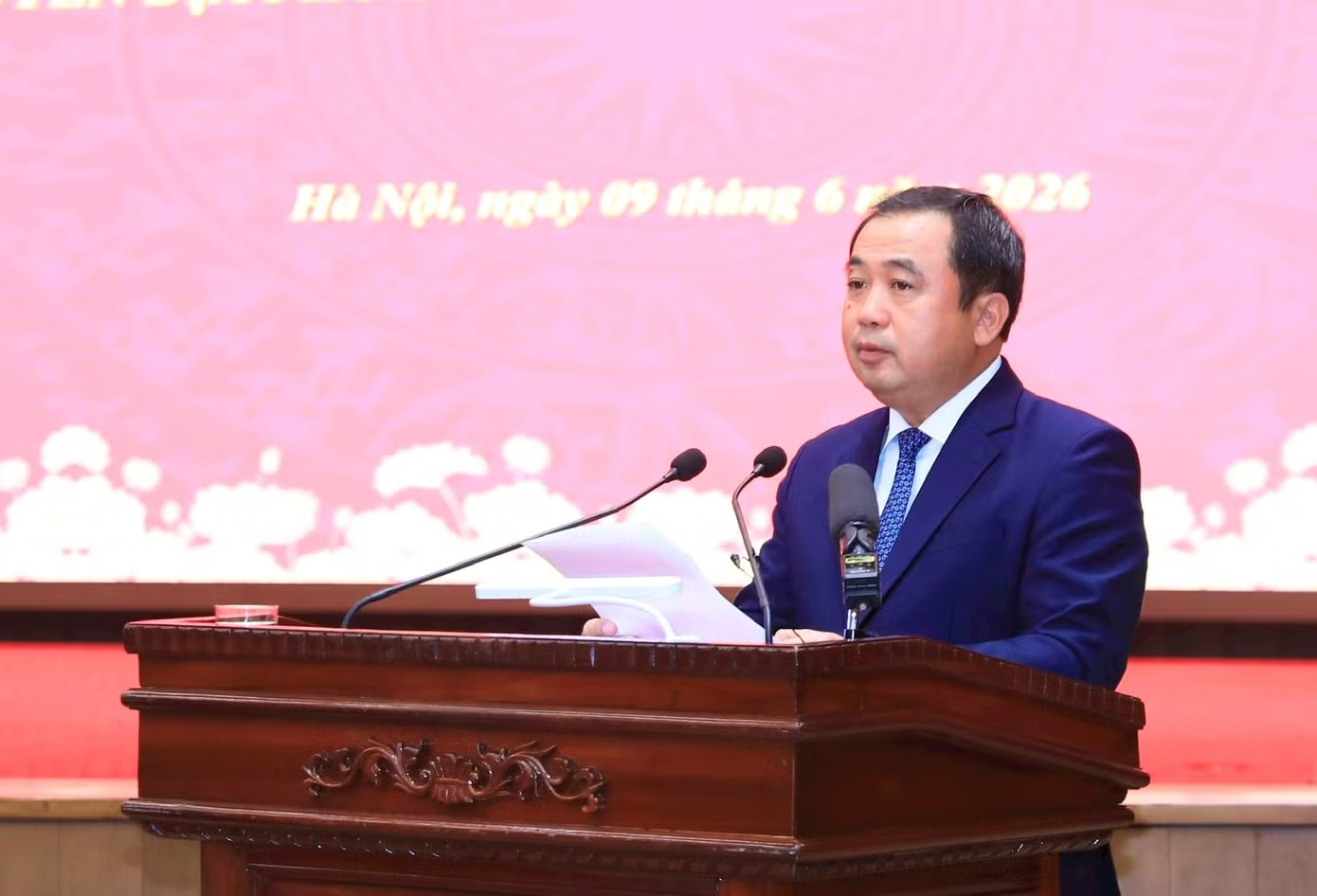 Bí thư Thành ủy Hà Nội Trần Đức Thắng. Ảnh: QT. Hà Nội có chỉ đạo mới về Dự án Trục đại lộ cảnh quan sông Hồng - Ảnh 1.