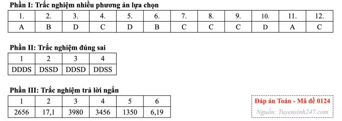 Đề Toán tốt nghiệp, cập nhật giải đề nhanh nhất - Ảnh 28.