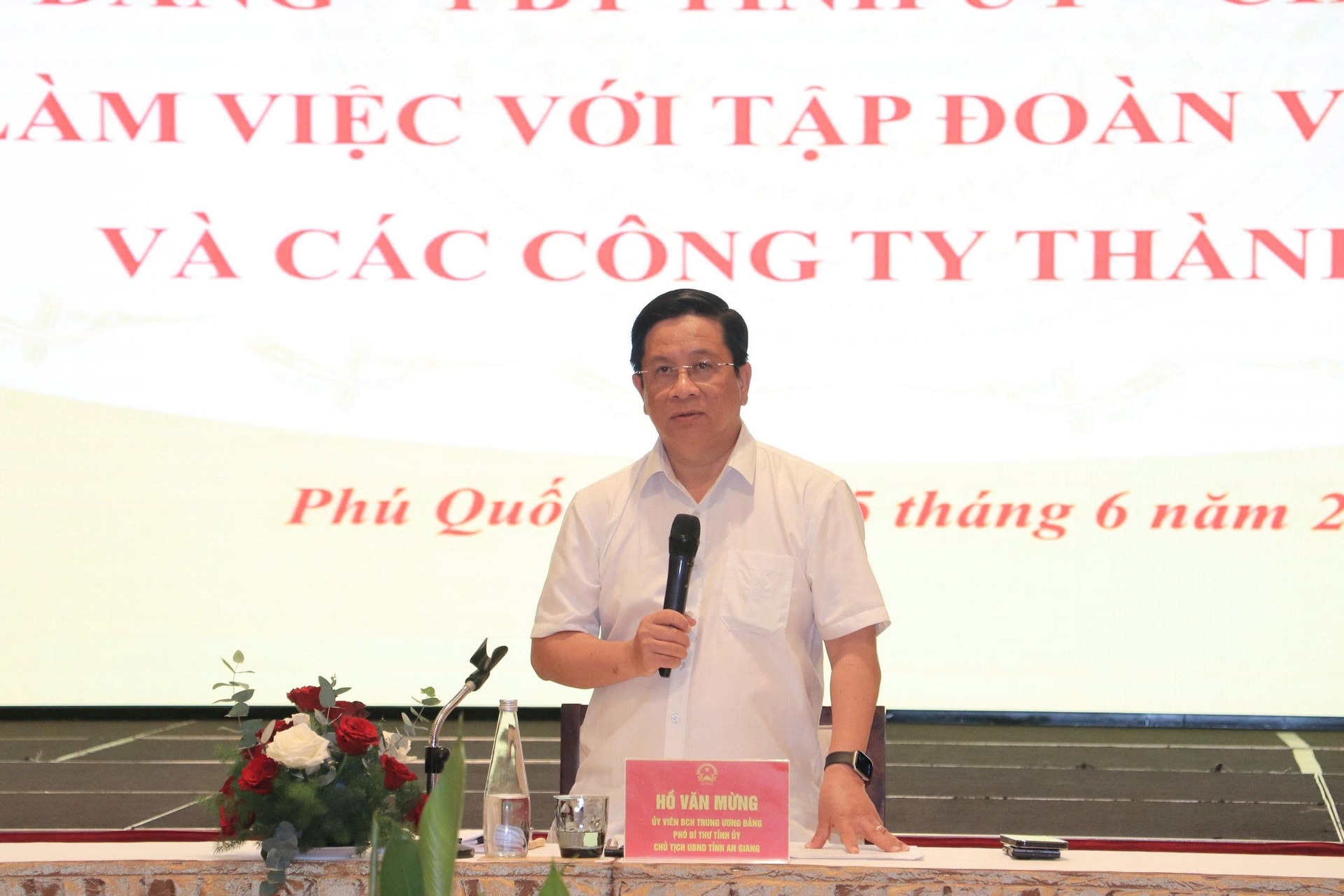 Chủ tịch UBND tỉnh Hồ Văn Mừng phát biểu chỉ đạo tại buổi làm việc