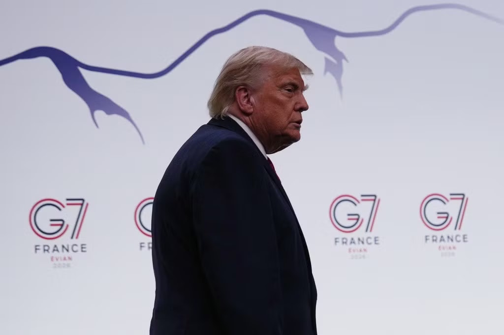 Tổng thống Mỹ Donald Trump tại Hội nghị thượng đỉnh G7 ở Pháp. (Ảnh: AP) Sau cuộc chiến đẫm máu, Mỹ trở về vạch xuất phát với Iran - Ảnh 1.