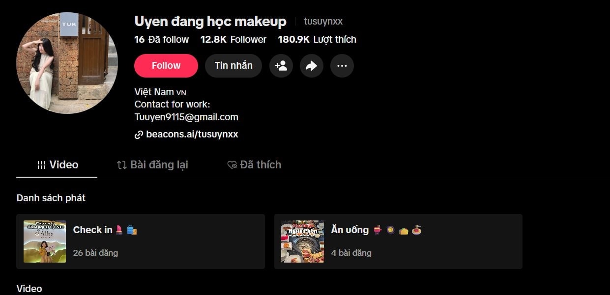 Tài khoản hiện có 12.8K lượt theo dõi