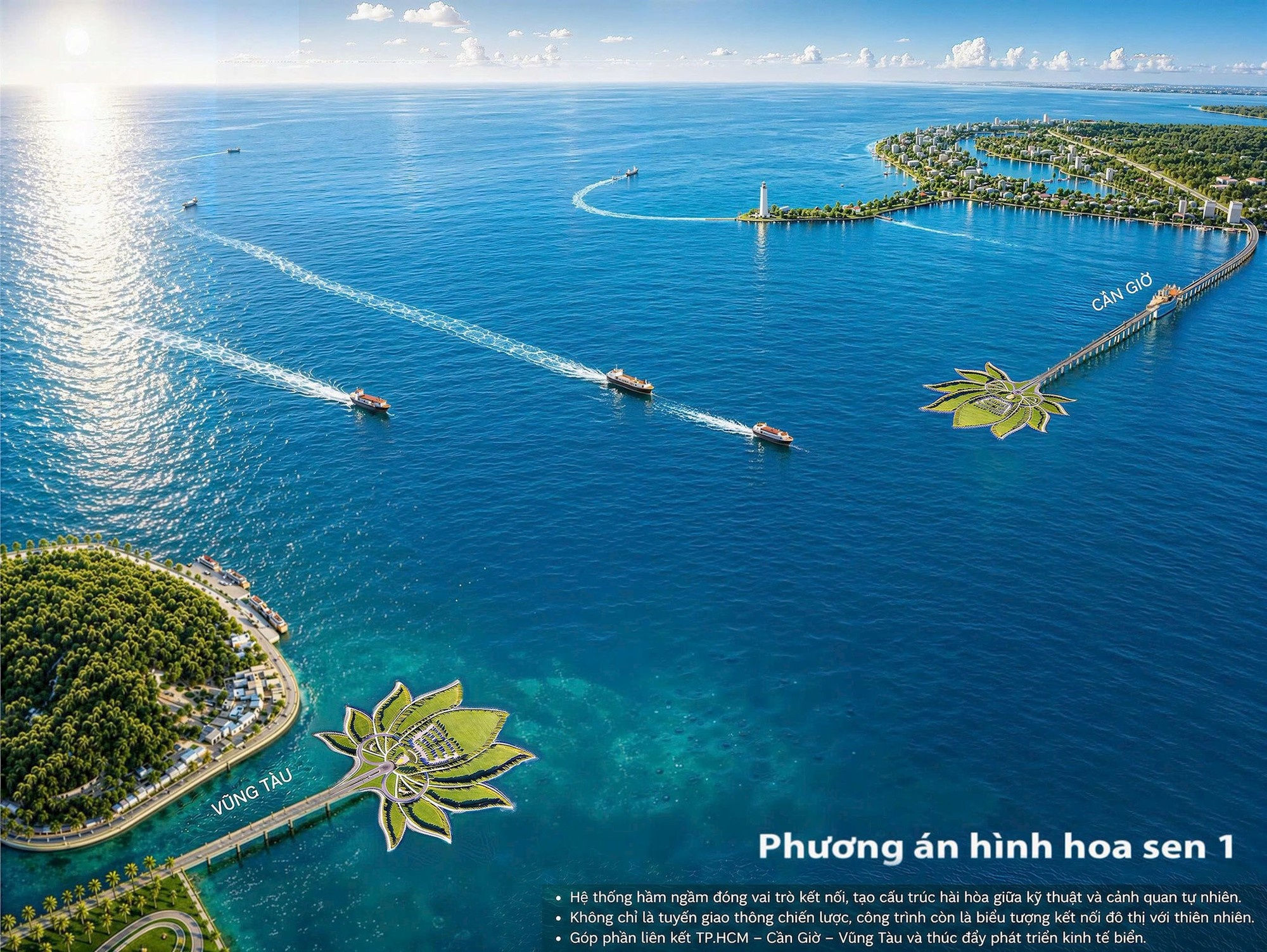 Việt Nam sắp có công trình cầu hầm vượt biển đầu tiên: Thiết kế hoa sen nở rộ giữa biển, quy mô 93.000 tỷ - Ảnh 1.