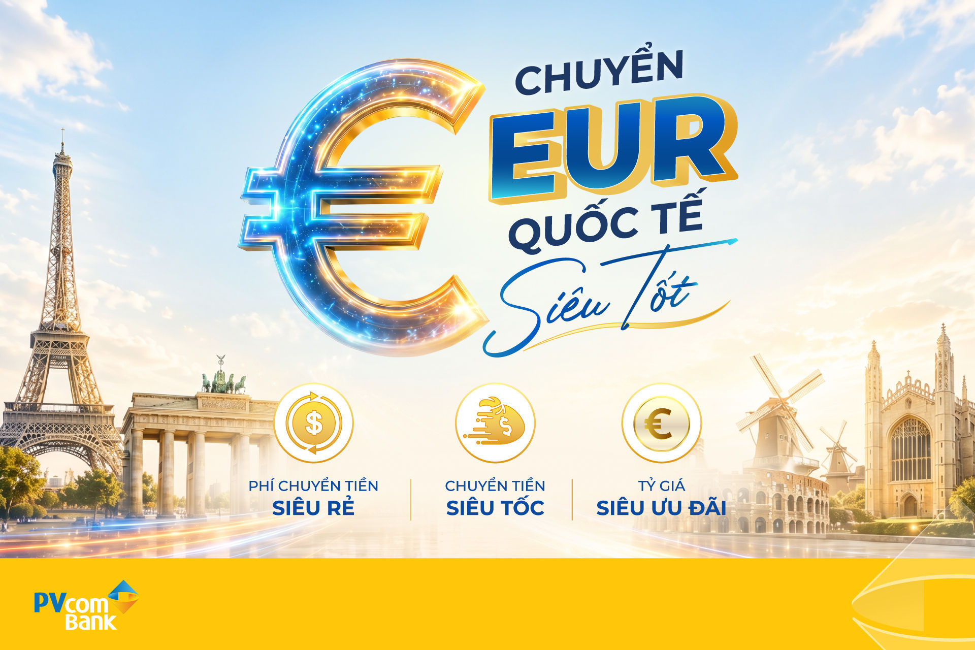 PVcomBank ưu đãi phí chuyển tiền quốc tế bằng EUR, người nhận hưởng trọn giá trị gửi - Ảnh 1.