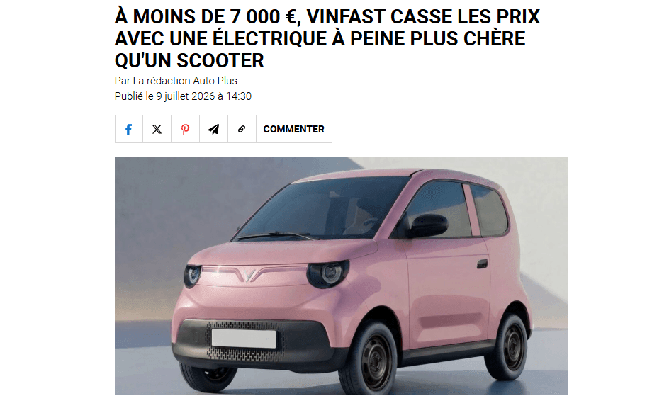 Báo Pháp đánh giá VinFast VF 2: Giá chỉ nhỉnh hơn xe tay ga cao cấp, có thể thay đổi thói quen đi lại