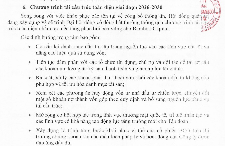 BCG công bố