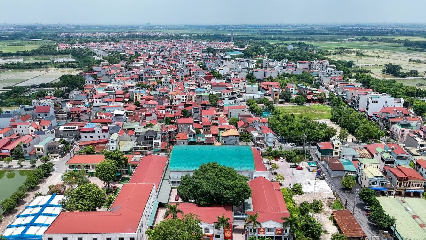 Xã Thư Lâm nhìn từ trên cao. Ảnh: Hữu Thắng. Vì sao Thư Lâm, Phúc Thịnh được TP Hà Nội chọn thí điểm mô hình xã, phường XHCN? - Ảnh 5.