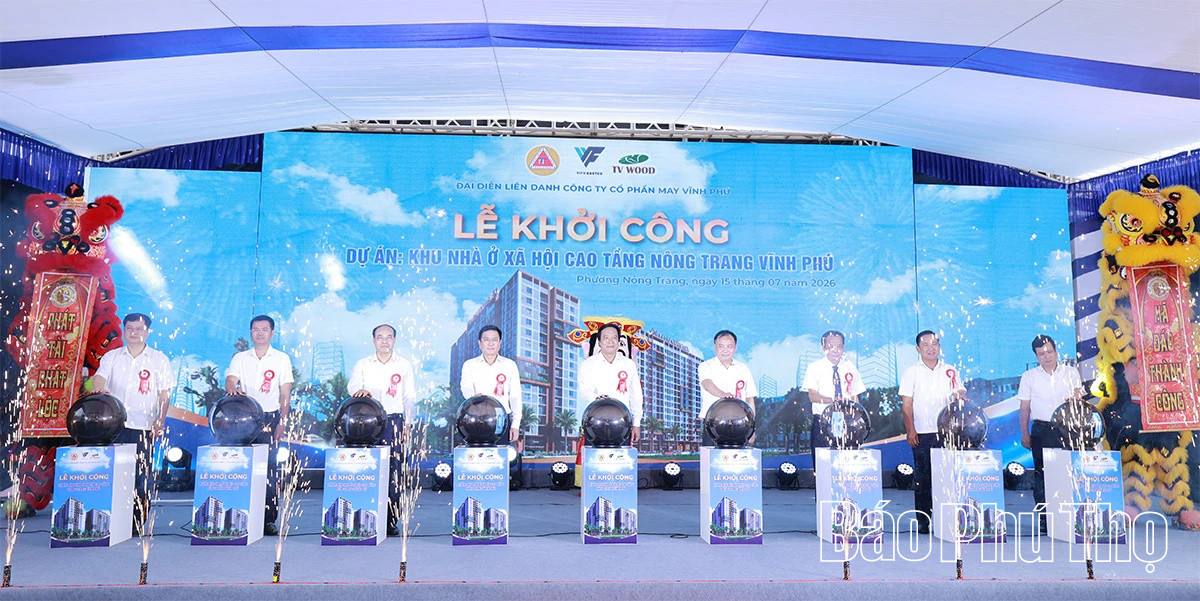 Phú Thọ khởi công dự án nhà ở xã hội 15 tầng, vốn đầu tư hơn 1.000 tỷ - Ảnh 1.