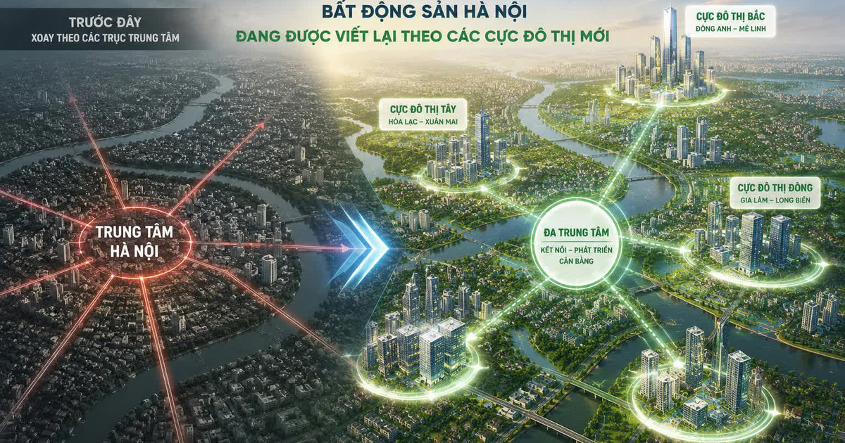 Không còn xoay theo các trục trung tâm, bất động sản Hà Nội đang được viết lại theo các cực đô thị mới