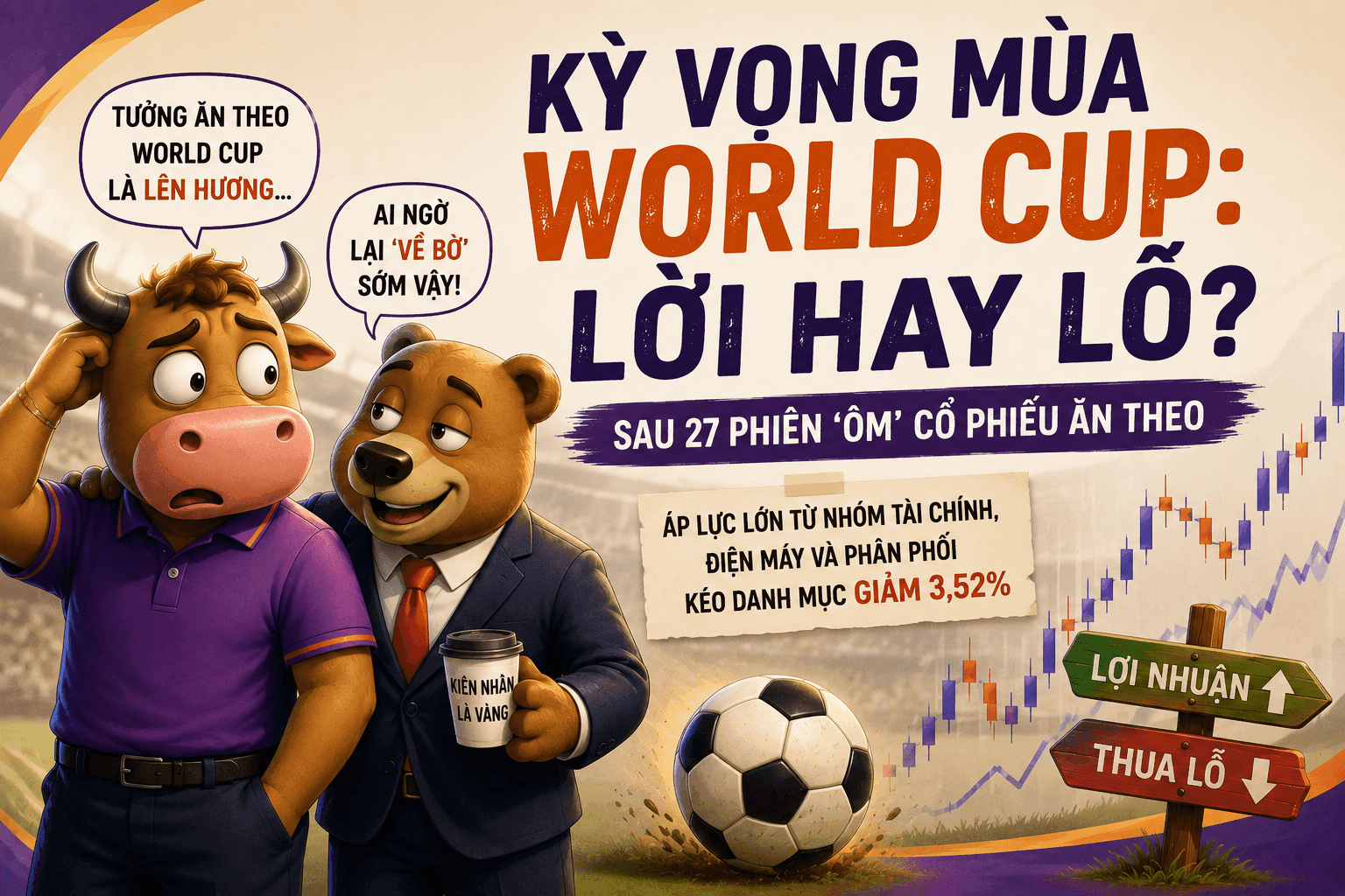 Kỳ vọng mùa World Cup: Nhà đầu tư nhận lại gì sau 27 phiên ‘ôm’ cổ phiếu ăn theo?