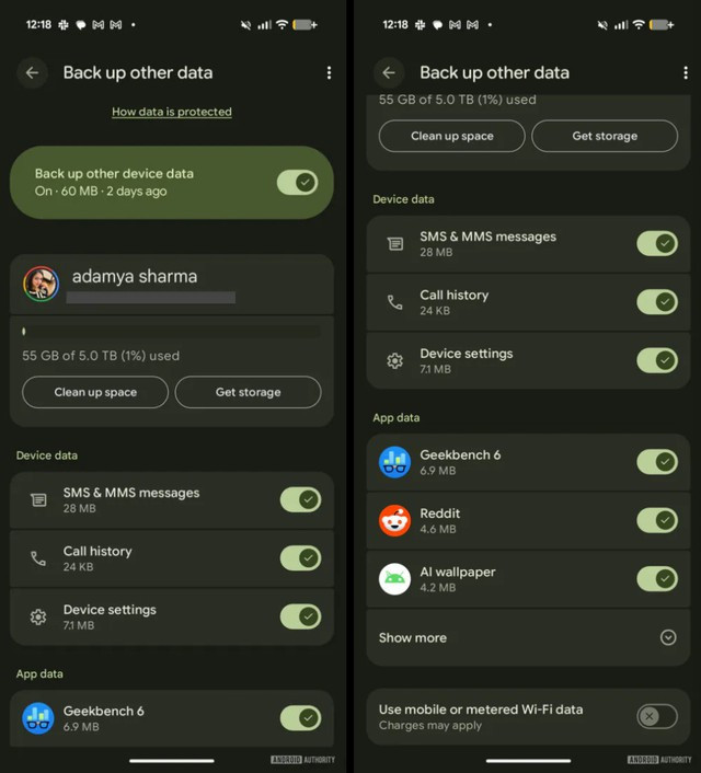 Có nhiều lựa chọn khi back-up dữ liệu Android