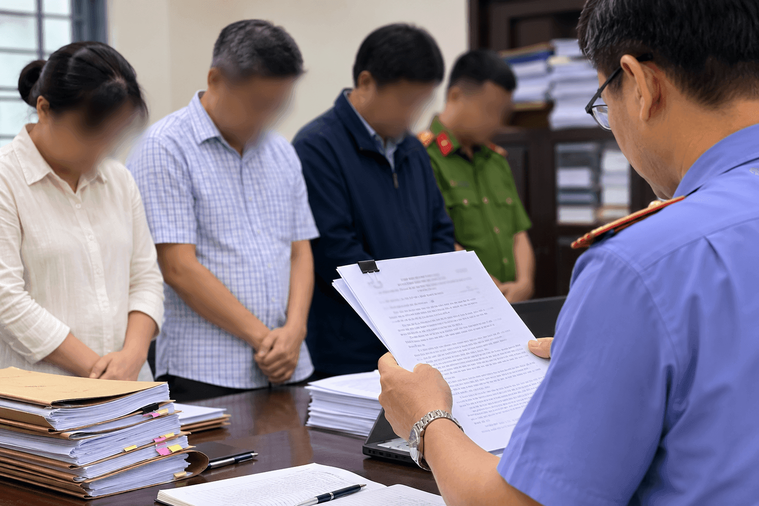 Truy tố loạt cựu cán bộ Tư pháp, Công an, Giám đốc, luật sư, nhân viên công chứng và người bán nước