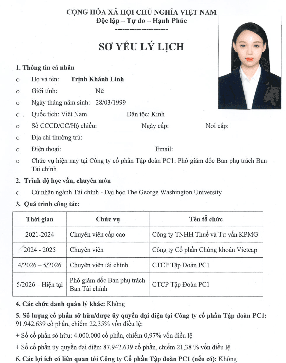 Tập đoàn PC1 chính thức bổ nhiệm nữ Chủ tịch HĐQT sinh năm 1999 - Ảnh 1.