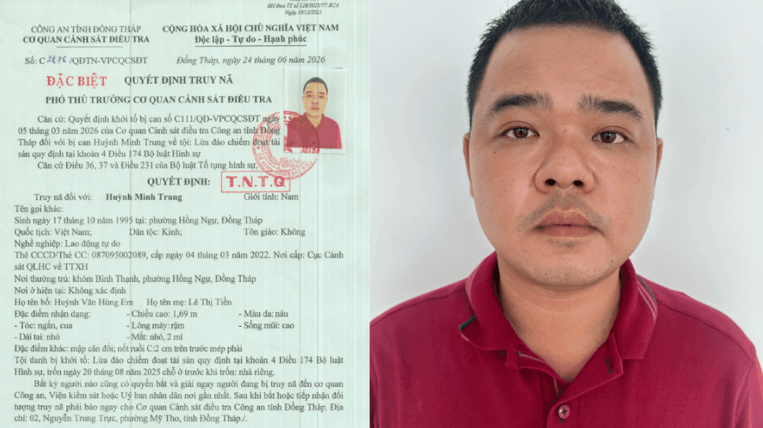Truy nã đặc biệt Huỳnh Minh Trung SN 1995