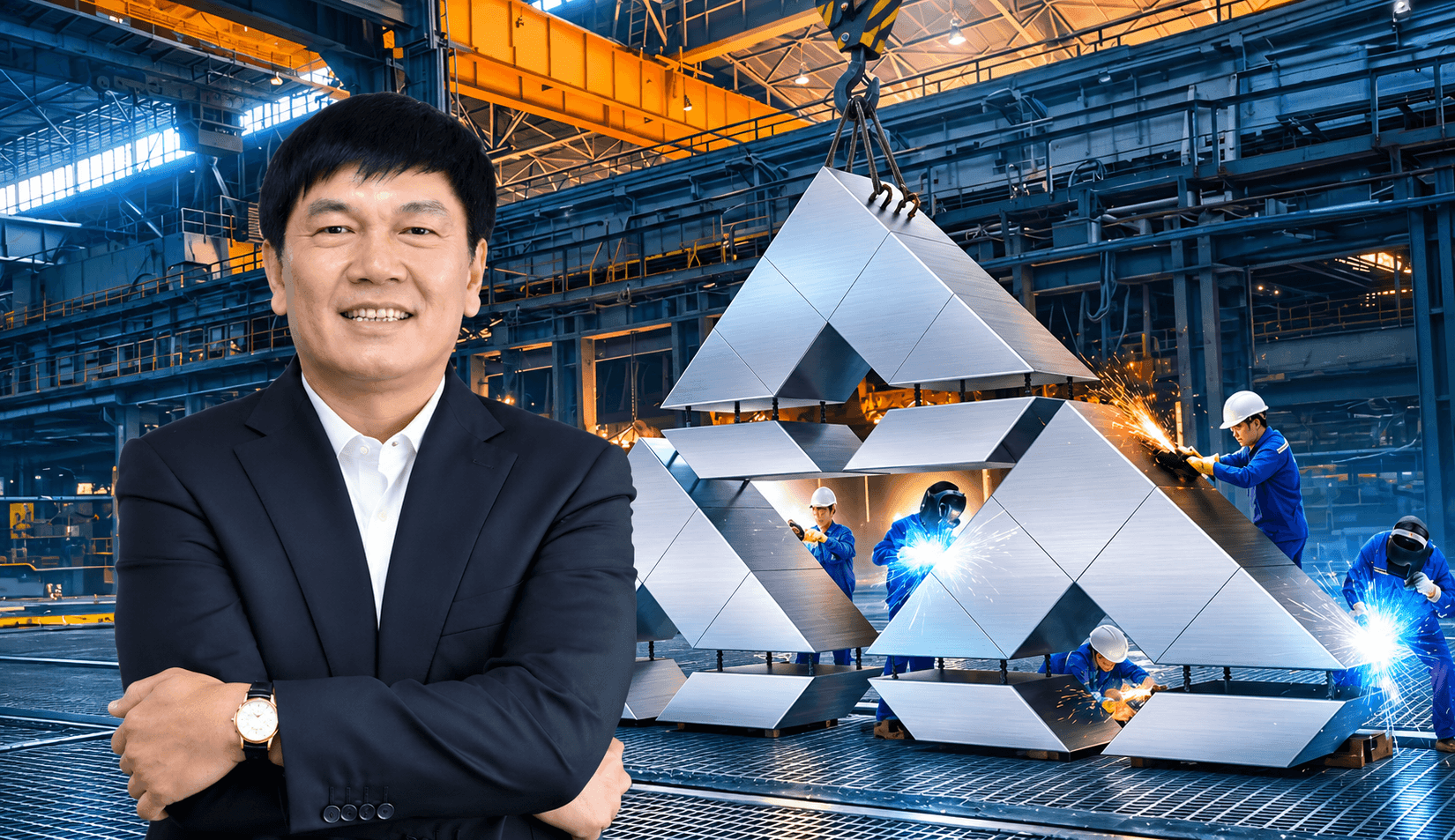 Tuyên bố nhường sân chơi cho đối thủ, tỷ phú Trần Đình Long tăng tốc xây nhà máy thép chất lượng cao 500.000 tấn, tiến độ đạt 50%