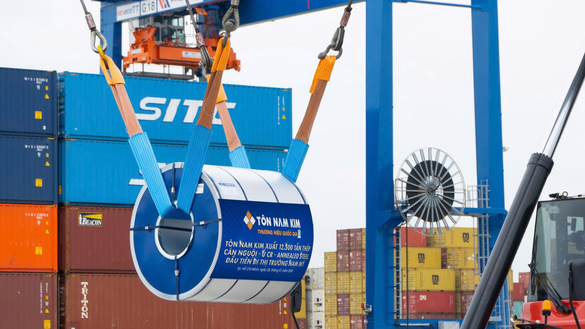 Thép Nam Kim (NKG) xuất khẩu 12.500 tấn thép sang Nam Mỹ, nhà máy 6.200 tỷ đồng bắt đầu cho 'trái ngọt'