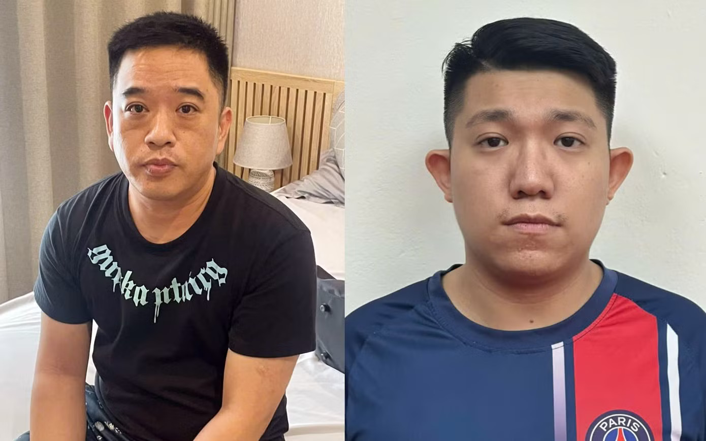 Đối tượng Huang Lee Min (trái ảnh) và bị can Lê Trung Hiếu. Bà trùm USDT chợ đen giúp đường dây tội phạm ‘rửa tiền’ hàng trăm tỷ đồng mỗi ngày - Ảnh 1.